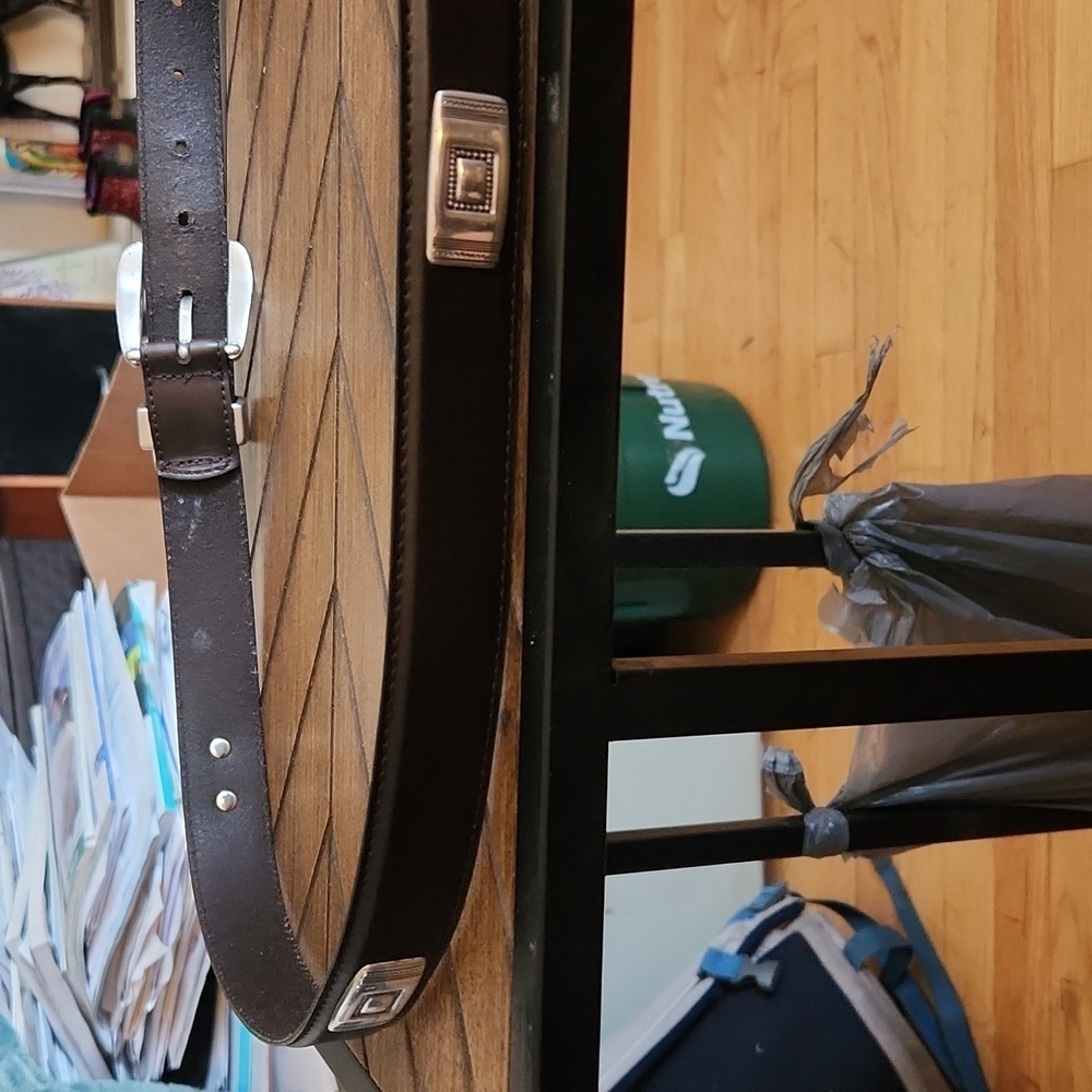 Black Leather Belt. Imperfections shown in the pictures. - Picture 2 of 3